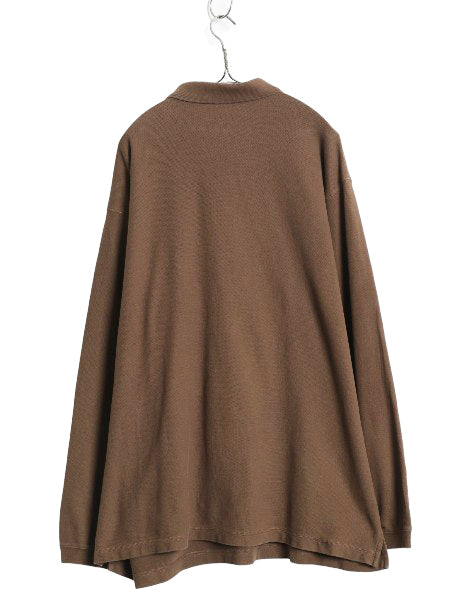 パタゴニア 鹿の子 長袖 ポロシャツ メンズ XL 古着 06年製 長袖シャツ ロングスリーブ オーガニック コットン カットソー 大きいサイズ 茶