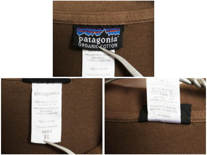パタゴニア 鹿の子 長袖 ポロシャツ メンズ XL 古着 06年製 長袖シャツ ロングスリーブ オーガニック コットン カットソー 大きいサイズ 茶