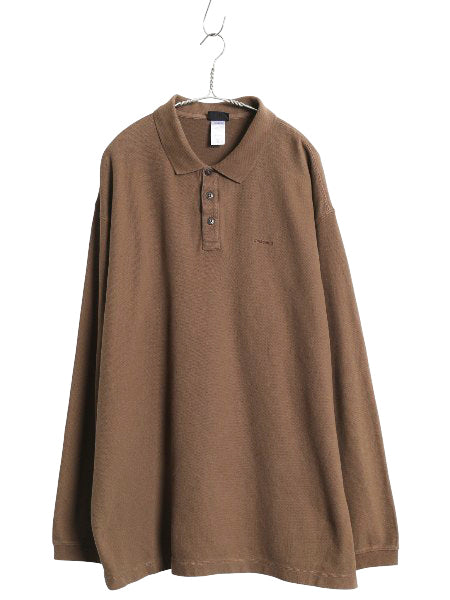 パタゴニア 鹿の子 長袖 ポロシャツ メンズ XL 古着 06年製 長袖シャツ ロングスリーブ オーガニック コットン カットソー 大きいサイズ 茶