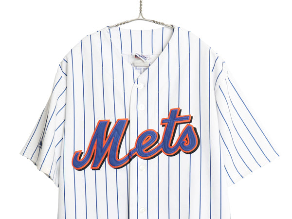メッツ ベースボール シャツ メンズ XL 程 MLB オフィシャル マジェスティック 大リーグ ユニフォーム ゲームシャツ ジャージ 大きいサイズ
