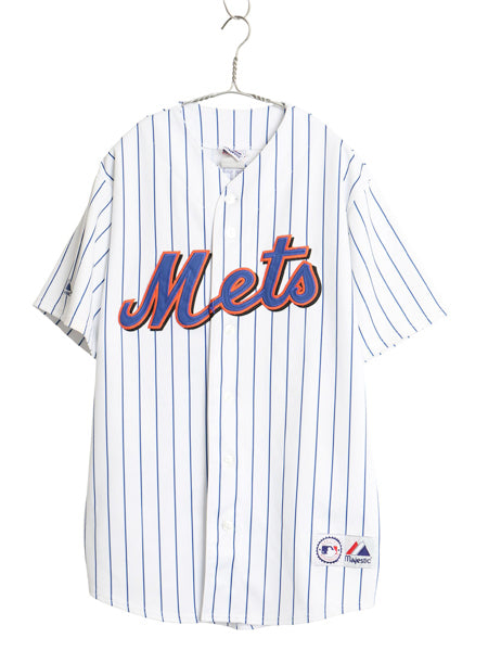メッツ ベースボール シャツ メンズ XL 程 MLB オフィシャル マジェスティック 大リーグ ユニフォーム ゲームシャツ ジャージ 大きいサイズ