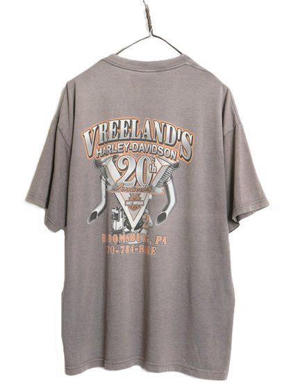 USA製 ハーレー ダビッドソン 両面 プリント 半袖 Tシャツ メンズ XL / 古着 オフィシャル ピンナップガール バイク イラスト 大きいサイズ