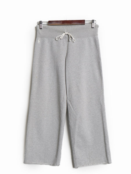 ラルフローレン スウェット パンツ レディース XS / 古着 ポロ 裏起毛 カットオフ 7分丈 カスタム リメイク トレーナー イージーパンツ 灰