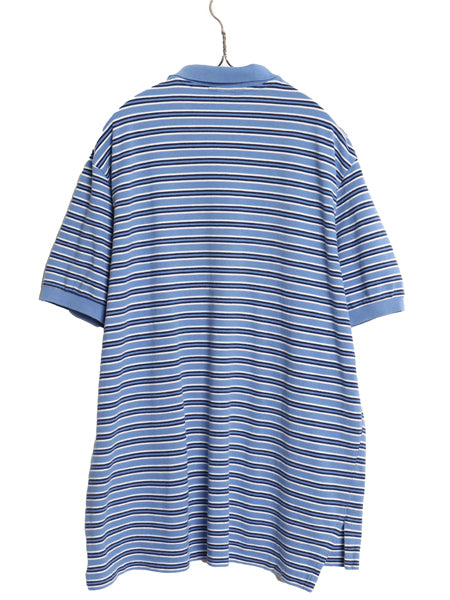 00s ポロ ラルフローレン ボーダー 鹿の子 半袖 ポロシャツ メンズ XL オールド 半袖シャツ ワンポイント コットン シンプル 大きいサイズ