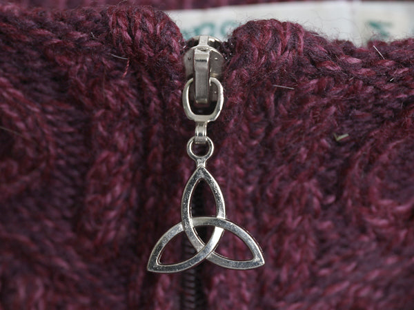 アイルランド製 aran crafts フルジップ フィッシャーマン ニット セーター レディース M 古着 メリノ ウール ジャケット アラン ケーブル