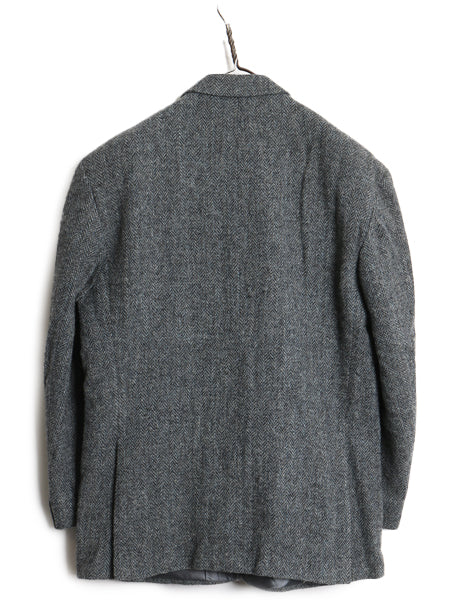 90s DUNN&Co ハリスツイード テーラード ジャケット メンズ XL 程 オールド ウール ブレザー ダン社 大きいサイズ ヘリンボーン ストライプ