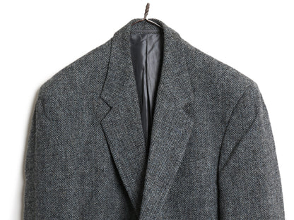 90s DUNN&Co ハリスツイード テーラード ジャケット メンズ XL 程 オールド ウール ブレザー ダン社 大きいサイズ ヘリンボーン ストライプ
