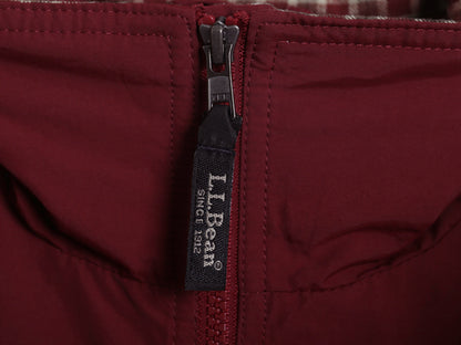 00s エルエルビーン ナイロン ウォームアップ ジャケット メンズ L / オールド アウトドア フルジップ チェック フランネル ライナー付き