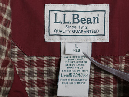 00s エルエルビーン ナイロン ウォームアップ ジャケット メンズ L / オールド アウトドア フルジップ チェック フランネル ライナー付き