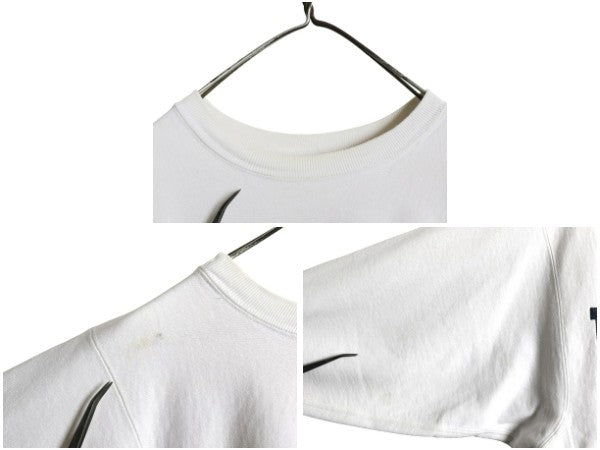 80s USA製 ★ チャンピオン リバースウィーブ プリント スウェット メンズ M 古着 ヴィンテージ 裏起毛 トレーナー カレッジ トリコタグ 白