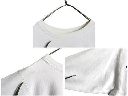 80s USA製 ★ チャンピオン リバースウィーブ プリント スウェット メンズ M 古着 ヴィンテージ 裏起毛 トレーナー カレッジ トリコタグ 白