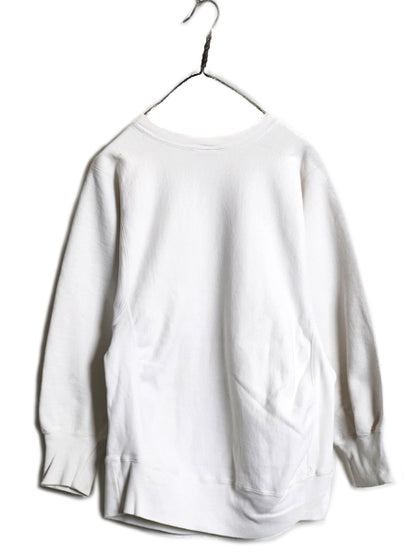 80s USA製 ★ チャンピオン リバースウィーブ プリント スウェット メンズ M 古着 ヴィンテージ 裏起毛 トレーナー カレッジ トリコタグ 白