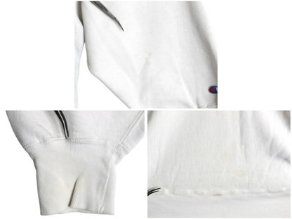 80s USA製 ★ チャンピオン リバースウィーブ プリント スウェット メンズ M 古着 ヴィンテージ 裏起毛 トレーナー カレッジ トリコタグ 白