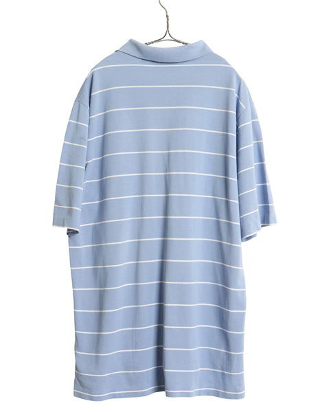 90s ポロゴルフ ラルフローレン ボーダー 鹿の子 半袖 ポロシャツ メンズ XL / オールド ポロ ペルー製 高級 100% ピマ コットン ツートン