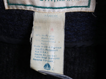 80s USA製 エルエルビーン ネイティブ ラグ ジャケット レディース M / 古着 ヴィンテージ ウール ハーフ コート 総柄 コンチョ アウトドア