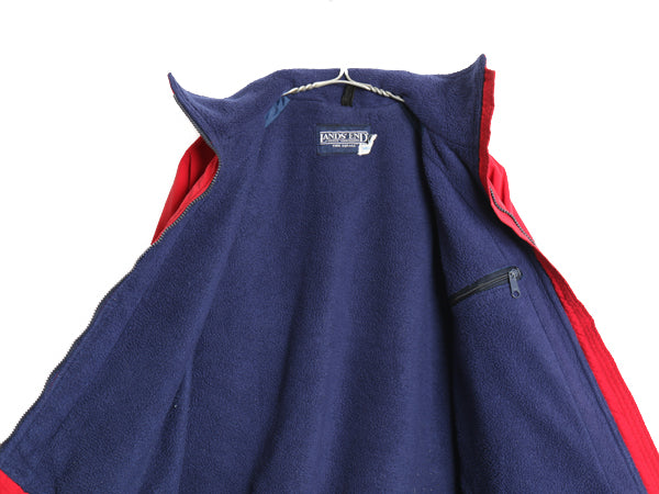 80s 90s ランズエンド ナイロン ジャケット メンズ S M ヴィンテージ オールド シェルド ウォームアップ フリース ライナー付き アウトドア