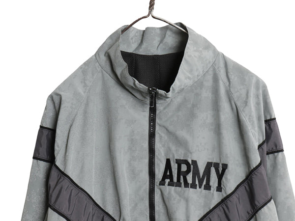 00s 米軍実物 US ARMY ACU 迷彩 リフレクター ナイロン トレーニング ジャケット SMALL REGULAR / 09年製 オールド ミリタリー IPFU 軍物