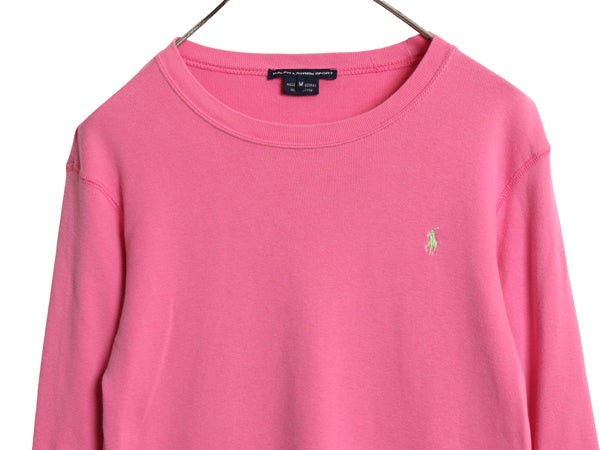 ラルフローレン 長袖 Tシャツ レディース M 古着 ポロ スポーツ ロンT コットン ストレッチ リブ編み カットソー ロングスリーブ トップス