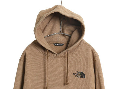 ノースフェイス 両面 プリント スウェット フード パーカー メンズ L / アウトドア プルオーバー トレーナー 裏起毛 ボックスロゴ ブラウン