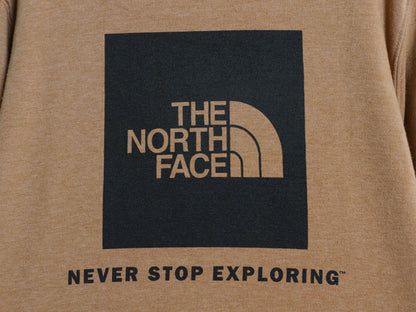 ノースフェイス 両面 プリント スウェット フード パーカー メンズ L / アウトドア プルオーバー トレーナー 裏起毛 ボックスロゴ ブラウン