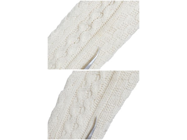 アイルランド製 エルエルビーン フィッシャーマン ニット ロング カーディガン レディース M / 前開き 羽織り ウール セーター ナチュラル