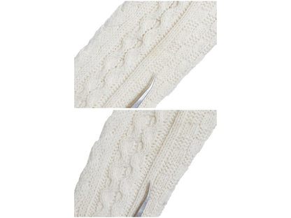 アイルランド製 エルエルビーン フィッシャーマン ニット ロング カーディガン レディース M / 前開き 羽織り ウール セーター ナチュラル