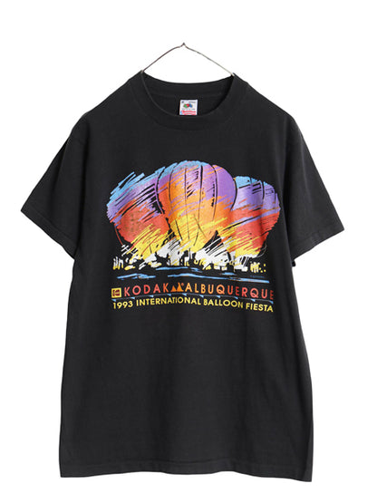 90s USA製 アート イラスト プリント 半袖 Tシャツ メンズ M / オールド コダック 企業 グラフィック シングルステッチ ヘビーウェイト 黒