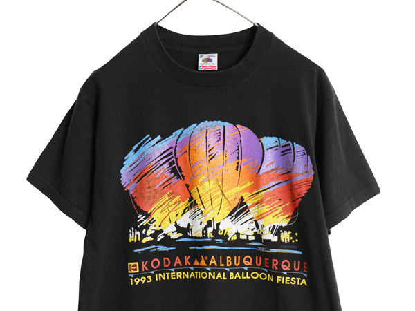 90s USA製 アート イラスト プリント 半袖 Tシャツ メンズ M / オールド コダック 企業 グラフィック シングルステッチ ヘビーウェイト 黒