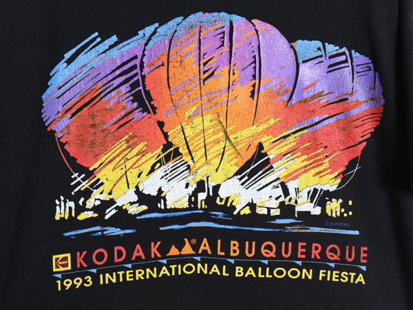 90s USA製 アート イラスト プリント 半袖 Tシャツ メンズ M / オールド コダック 企業 グラフィック シングルステッチ ヘビーウェイト 黒