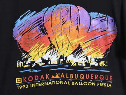 90s USA製 アート イラスト プリント 半袖 Tシャツ メンズ M / オールド コダック 企業 グラフィック シングルステッチ ヘビーウェイト 黒