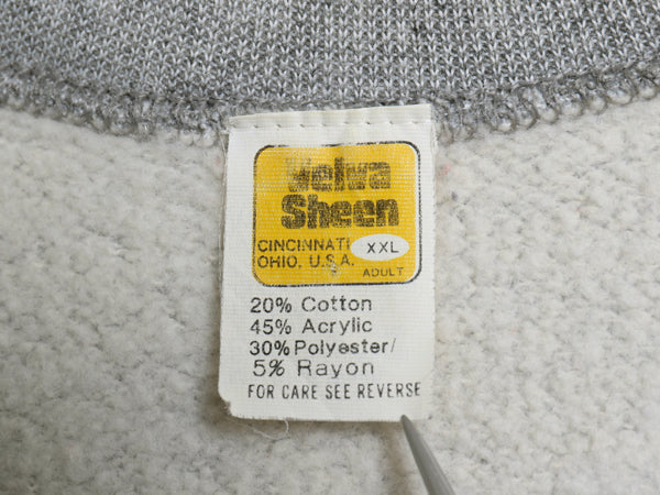 70s 80s USA製 3段 オハイオ カレッジ プリント スウェット メンズ レディース XXL / ヴィンテージ トレーナー 裏起毛 大きいサイズ 杢 灰