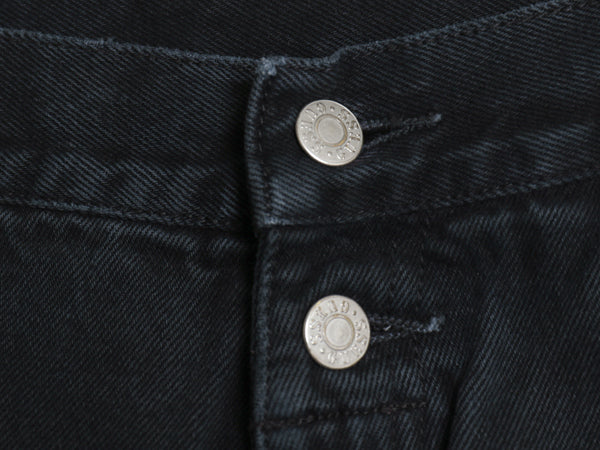 90s USA製 ☆ ゲス GEORGES MARCIANO カットオフ ブラック デニム ショーツ メンズ 36 オールド Y2K ストリート バギー ショートパンツ 黒