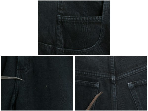 90s USA製 ☆ ゲス GEORGES MARCIANO カットオフ ブラック デニム ショーツ メンズ 36 オールド Y2K ストリート バギー ショートパンツ 黒
