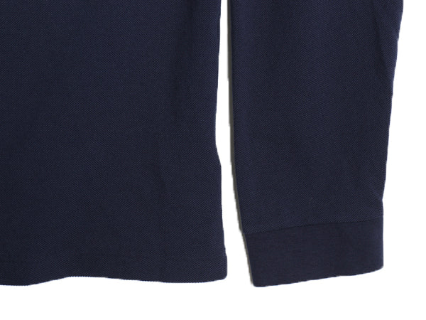 ラコステ 鹿の子 長袖 ポロシャツ メンズ L レディース XL / 古着 長袖シャツ ワンポイント コットン カットソー ワンポイント ボックス 紺