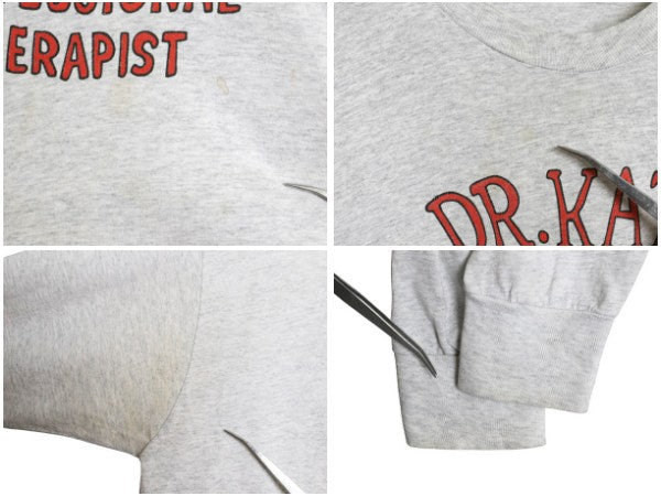 90s USA製 ★ Dr Katz アニメ イラスト プリント 長袖 Tシャツ メンズ XL / オールド 当時物 オフィシャル キャラクター コメディ ロンT 灰