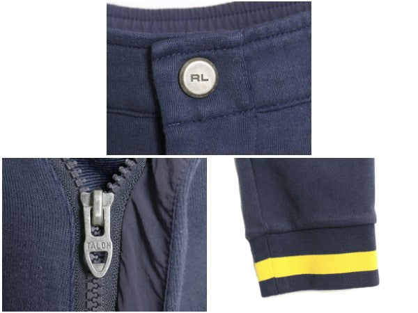 ポロ ラルフローレン ハイテック スウェット パンツ メンズ M / 復刻 裏起毛なし トレーナーナイロン キルティング 切替 多ポケット 裾リブ