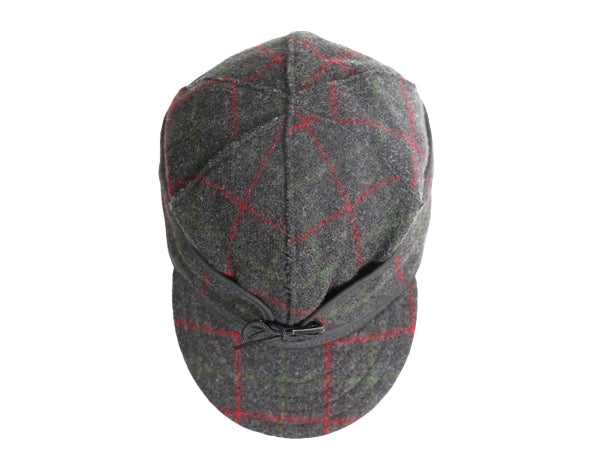 00s USA製 ORVIS x STORMY KROMER  耳当て 付き チェック ウール キャップ メンズ M 程 / 古着 オールド 帽子 ハット ワーク 秋 冬 防寒 灰