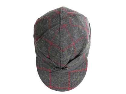 00s USA製 ORVIS x STORMY KROMER  耳当て 付き チェック ウール キャップ メンズ M 程 / 古着 オールド 帽子 ハット ワーク 秋 冬 防寒 灰