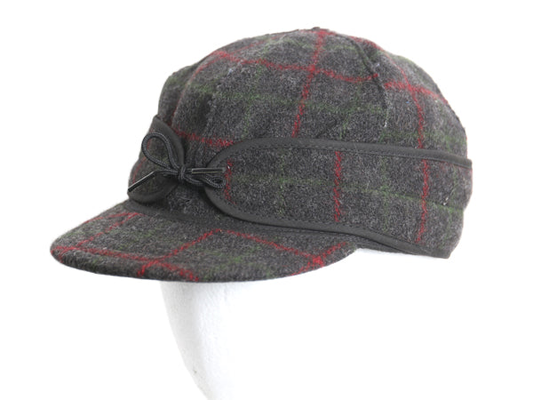 00s USA製 ORVIS x STORMY KROMER  耳当て 付き チェック ウール キャップ メンズ M 程 / 古着 オールド 帽子 ハット ワーク 秋 冬 防寒 灰