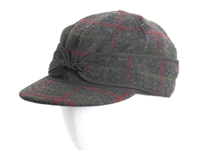 00s USA製 ORVIS x STORMY KROMER  耳当て 付き チェック ウール キャップ メンズ M 程 / 古着 オールド 帽子 ハット ワーク 秋 冬 防寒 灰