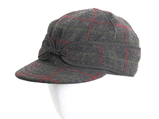 00s USA製 ORVIS x STORMY KROMER  耳当て 付き チェック ウール キャップ メンズ M 程 / 古着 オールド 帽子 ハット ワーク 秋 冬 防寒 灰