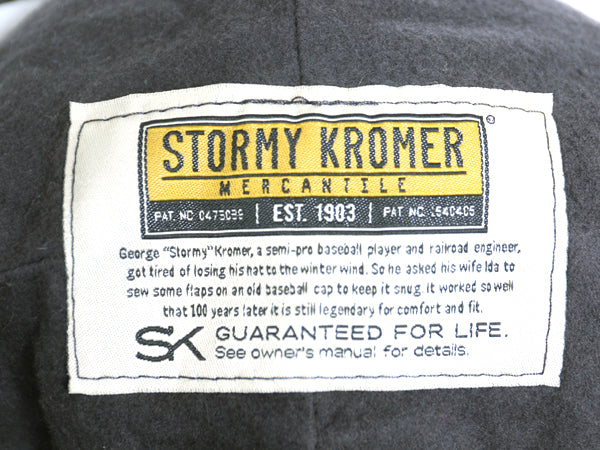 00s USA製 ORVIS x STORMY KROMER  耳当て 付き チェック ウール キャップ メンズ M 程 / 古着 オールド 帽子 ハット ワーク 秋 冬 防寒 灰