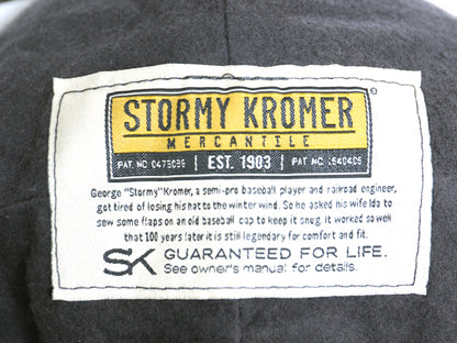 00s USA製 ORVIS x STORMY KROMER  耳当て 付き チェック ウール キャップ メンズ M 程 / 古着 オールド 帽子 ハット ワーク 秋 冬 防寒 灰