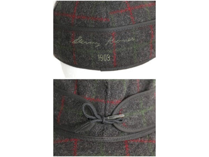 00s USA製 ORVIS x STORMY KROMER  耳当て 付き チェック ウール キャップ メンズ M 程 / 古着 オールド 帽子 ハット ワーク 秋 冬 防寒 灰