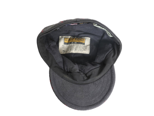 00s USA製 ORVIS x STORMY KROMER  耳当て 付き チェック ウール キャップ メンズ M 程 / 古着 オールド 帽子 ハット ワーク 秋 冬 防寒 灰