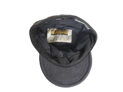 00s USA製 ORVIS x STORMY KROMER  耳当て 付き チェック ウール キャップ メンズ M 程 / 古着 オールド 帽子 ハット ワーク 秋 冬 防寒 灰