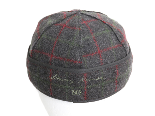 00s USA製 ORVIS x STORMY KROMER  耳当て 付き チェック ウール キャップ メンズ M 程 / 古着 オールド 帽子 ハット ワーク 秋 冬 防寒 灰