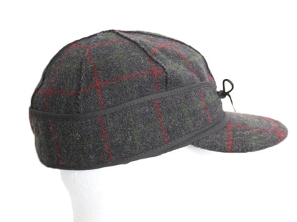 00s USA製 ORVIS x STORMY KROMER  耳当て 付き チェック ウール キャップ メンズ M 程 / 古着 オールド 帽子 ハット ワーク 秋 冬 防寒 灰