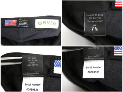 00s USA製 ORVIS x STORMY KROMER  耳当て 付き チェック ウール キャップ メンズ M 程 / 古着 オールド 帽子 ハット ワーク 秋 冬 防寒 灰