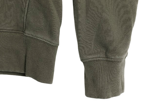 ノースフェイス プリント スウェット フード パーカー メンズ M 古着 裏起毛 プルオーバー トレーナー ベア イラスト グラフィック カーキ